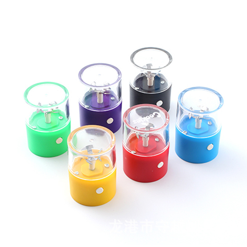 DPAG039 50mm Different Color Electrical Auto Plastic cigarette grinder with Cookies on the top