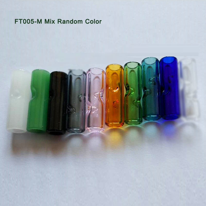 Out Diameter 8 10 12MM Smoking Mix Color Flat Mouth Glass Filter Tips Accessories