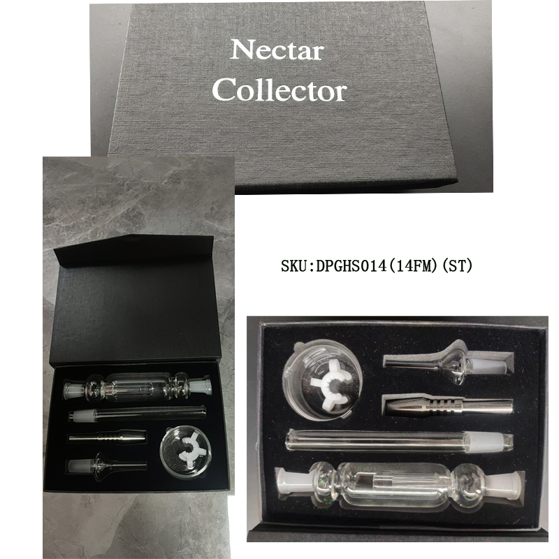 DPGHS001B (14FM)(ST) 14mm Nectar Collector Kit with stainless steel  tip, glass tip and plastic clip