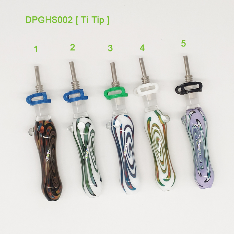 DPGHS002 (10FM)(TI) 4inch US colored swirl pattern  NC kit  with 10mm male ti tip and 10mm plactic clip
