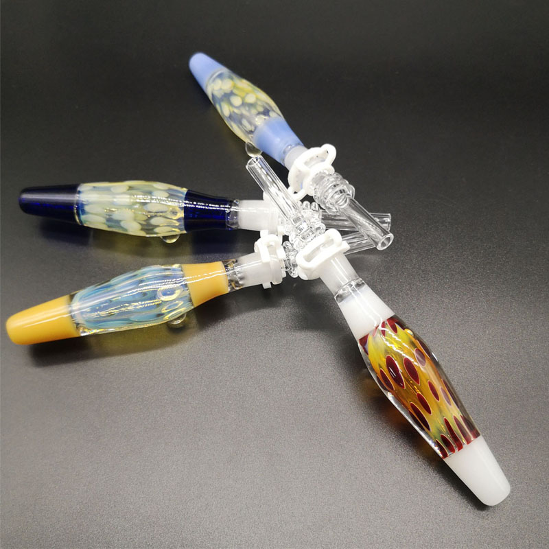 DPGHS013 5.2 Inch Silver Fumed Nectar Nector Glass Collector Kit With 10Mm Quartz Tip With 10Mm Plastic Clip