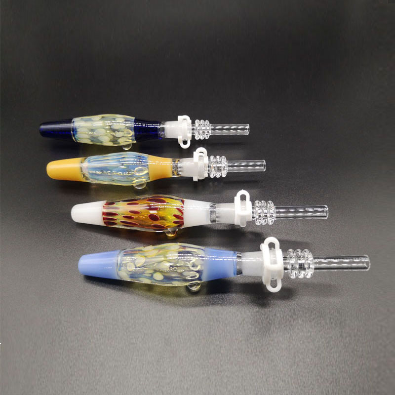 DPGHS013 5.2 Inch Silver Fumed Nectar Nector Glass Collector Kit With 10Mm Quartz Tip With 10Mm Plastic Clip