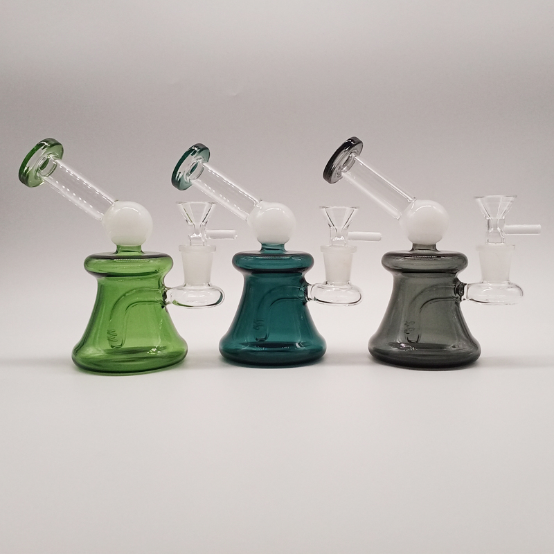 DPGWP025 5.5 inch  colored glass bong  with 14mm funnel bowl