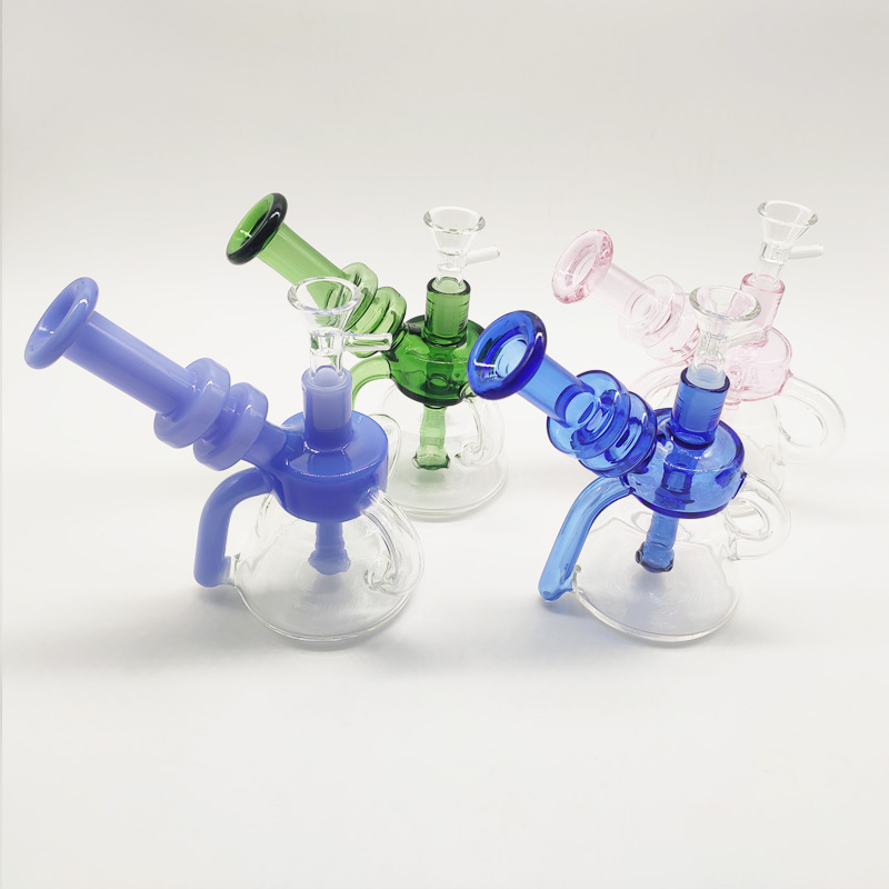 DPGWP038 6.5 inch colored recycler glass water pipe