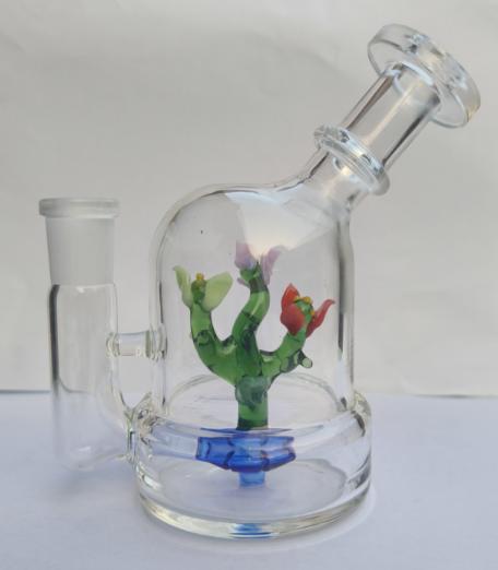 DPGWP059 Mini Clear Glass bong with 14mm funnel bowl