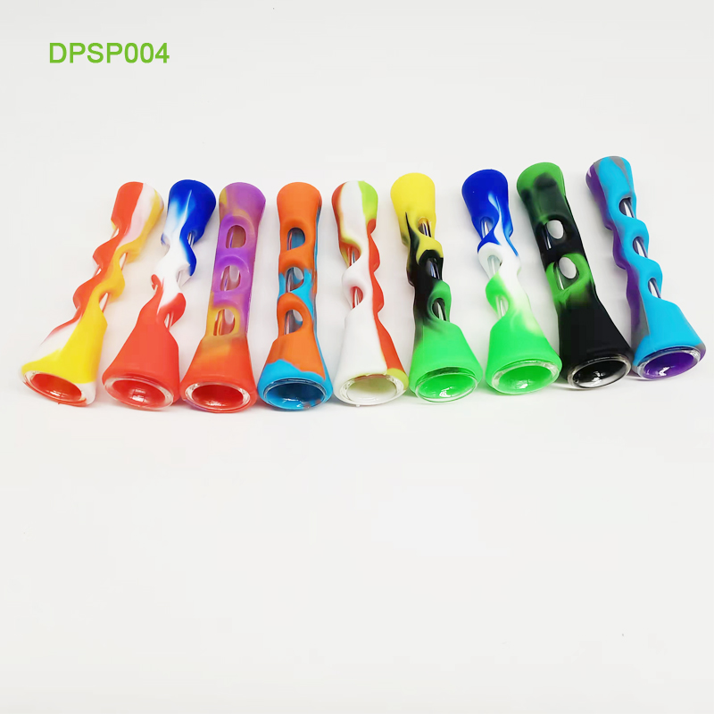 DPSP004 Tobacco Accessories Food Grade Silicone One Hitter Cover Tobacco Water Smoking Herb Glass Pipe