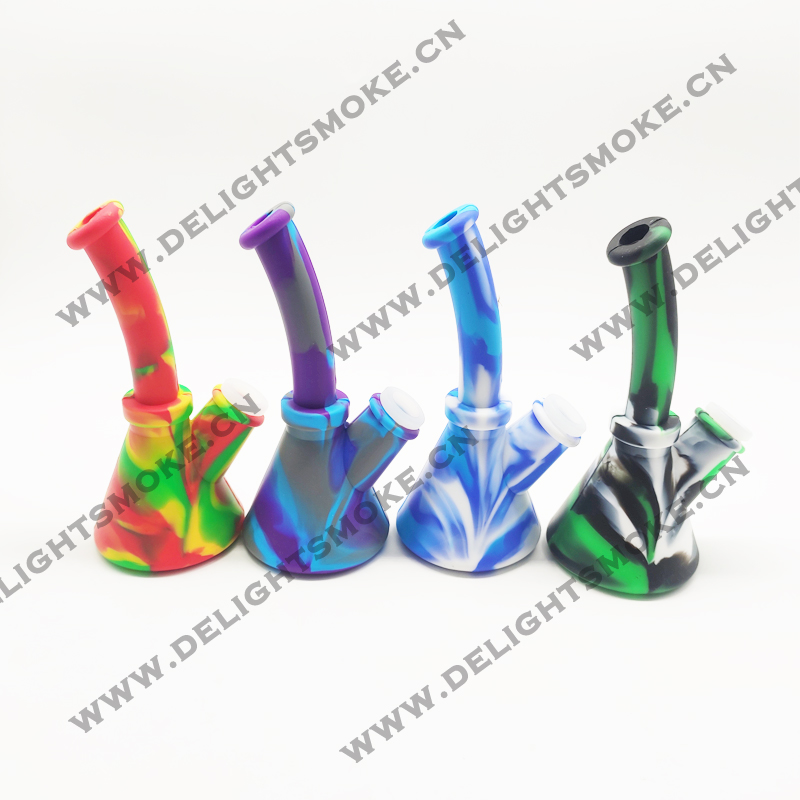 DPSP031 6.3inch silicone water pipe with glass bowl