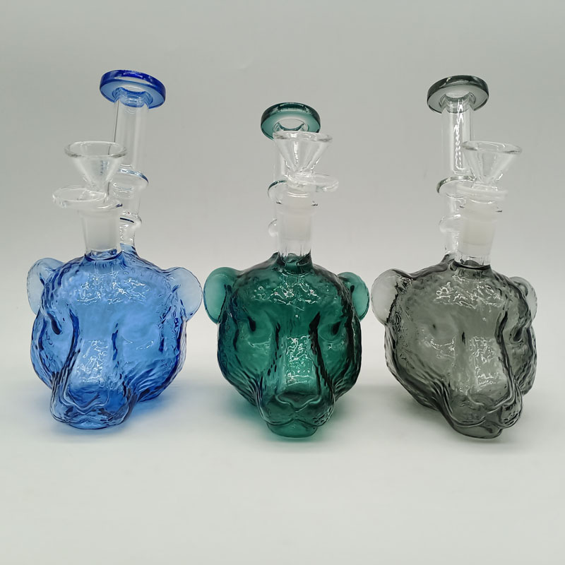 DPGWP032 4.3 inch colored recycler glass water pipe with  14mm funnel bowl