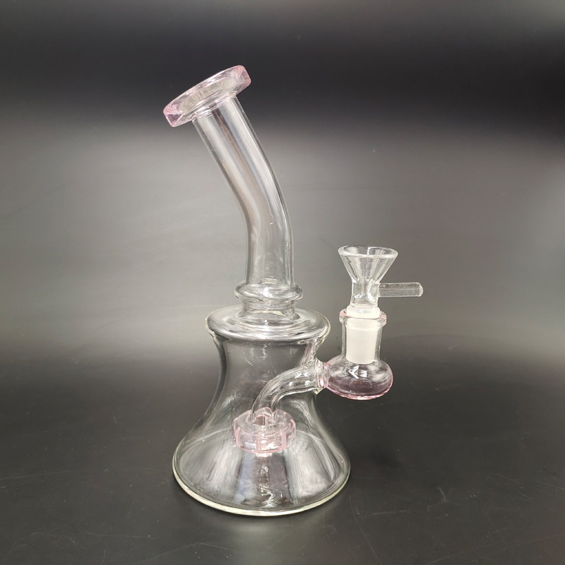 DPGWP051 7.1 inch colored recycler glass water pipe with  14mm bowl