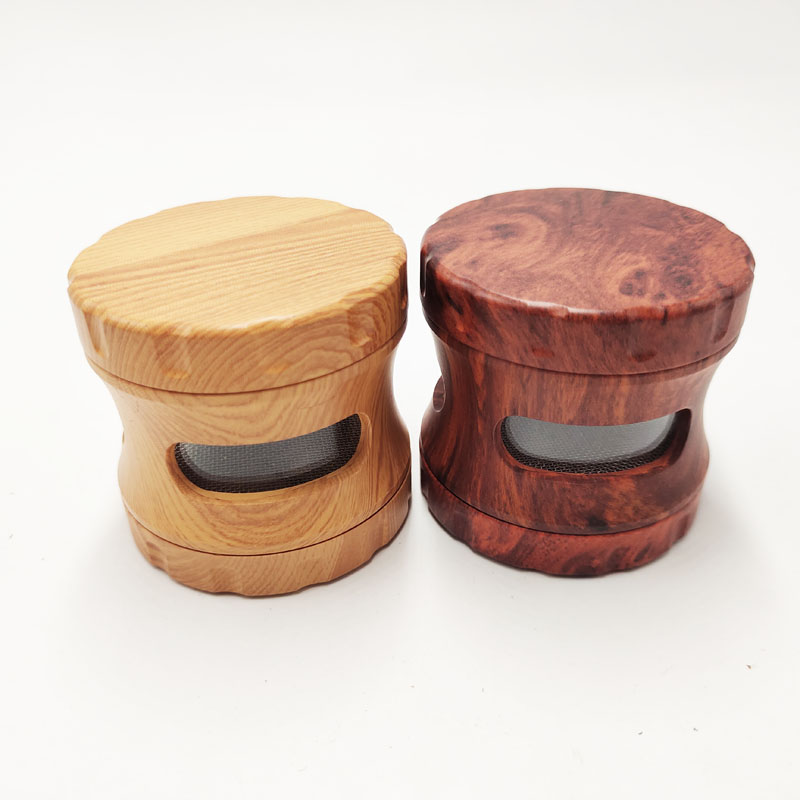 DPAG056 Dia. 63mm Wooden Color Four Layers Resin Smoke Grinder