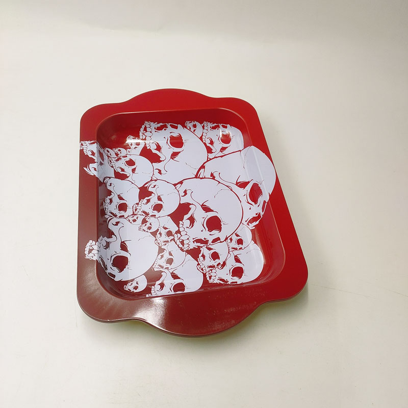 RT212E-16 212*142*23 mm Metal Tin Rolling Tray, with two side ears